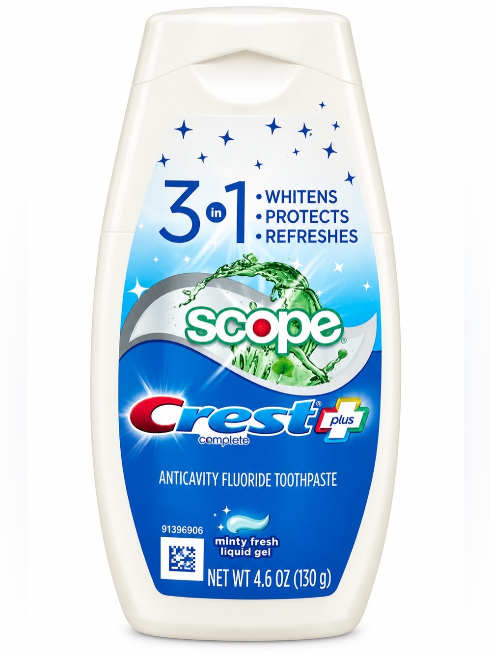 Crest + Scope 3-in-1 Minty Fresh Toothpaste Gel -l